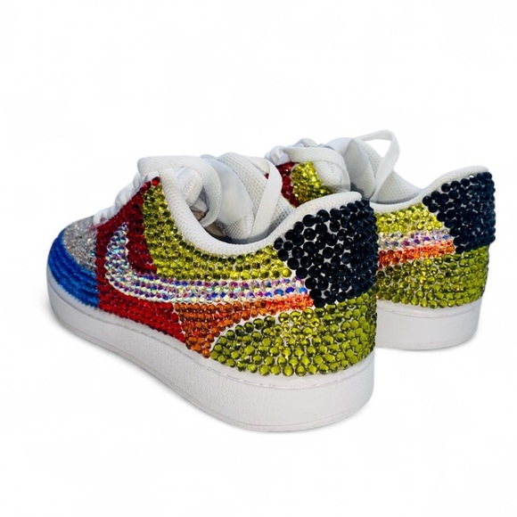 Nike Court Vision Low Tops All Sizes Multicoloured Classic Mix Luxe Crystals - Picture 5 of 11